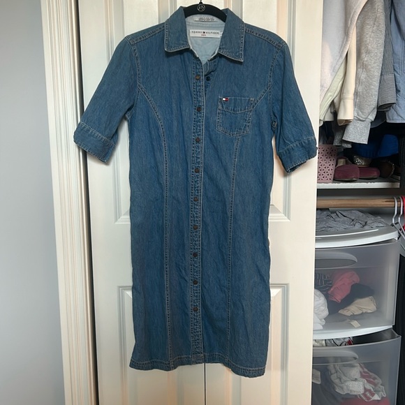 Vintage Tommy Hilfiger Jean Dress Size 4 - Picture 2 of 7